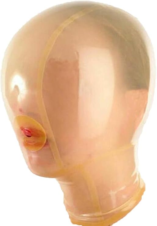 Latex Hood with Breath Control Hole for Play Suffocating Rubber Mask Back Zipper