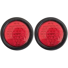 All Star Truck Parts 2pcs 4" Inch Round Red Super Bright 40 LED Diodes Stop Tail Turn Brake Sealed Lights Rubber Grommet & 3-Prong Wire Pigtails for Trucks Trailers RV Boat Waterproof Flush Mount 12V