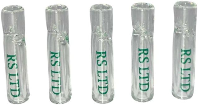 5 x Clear Glass Filter Tips | 6mm x 26 mm | 5pc Sealed Blister Packs | Borosilicate Glass | Round Filter Tips Mouthpiece Easy Clean Reusbale (5)