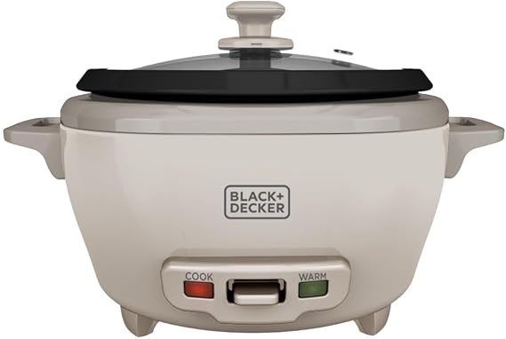 BLACK+DECKER 6-Cup Rice Cooker with Steaming Basket