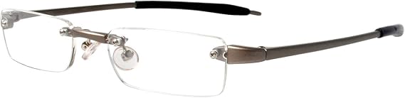 7 Taupe 2.50 Half Eye Rimless Lightweight Reading Glasses for Men and Woman