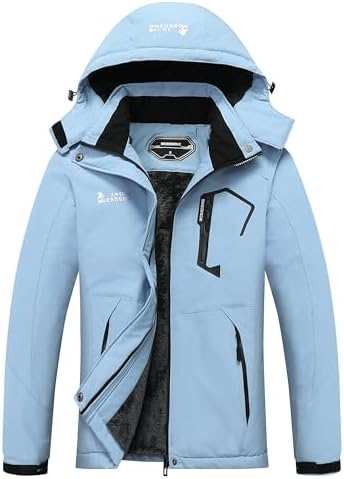 MOERDENG Womens Waterproof Ski Jacket Warm Winter Snow Coat Mountain Windbreaker Hooded Raincoat Jacket