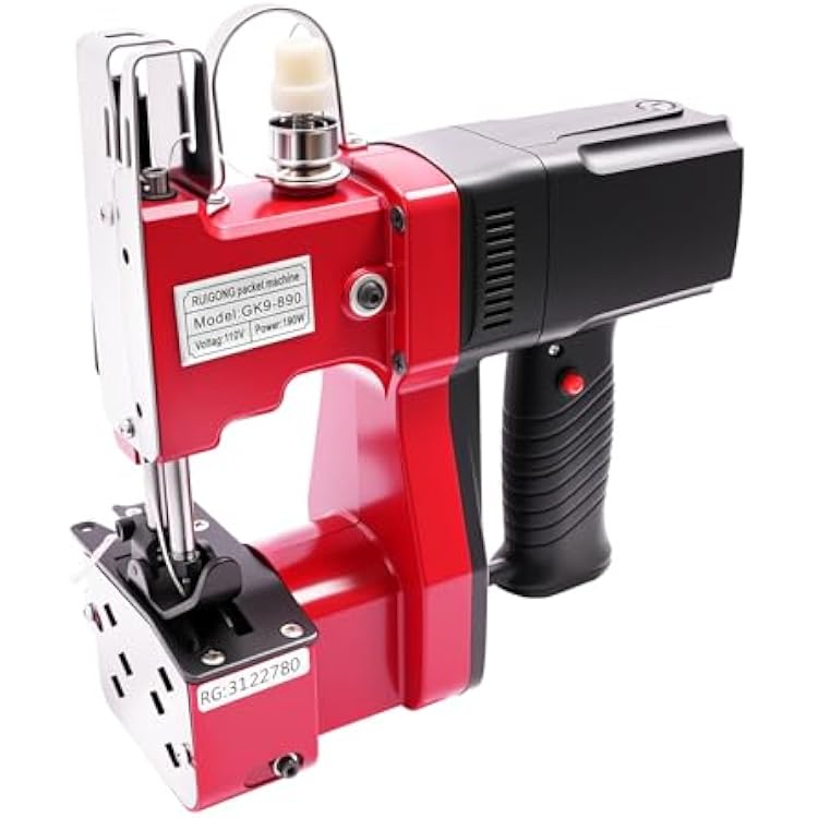 Hand Sewing Machine 110V 190W Portable Electric Sewing Machine Bag Closing Machine 1800rpm Leather Sewing Repairs Equipment for Packing Bags Non-woven Fabrics Leather
