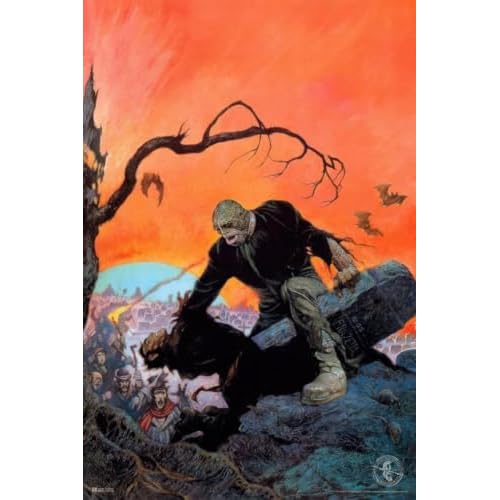 Laminated Beyond the Grave by Frank Frazetta Wall Art Gothic Fantasy Decor Frank Frazetta Artwork Scary Art Prints Horror Battle Posters Frazetta Illustration Death Poster Dry Erase Wall Art 12x18
