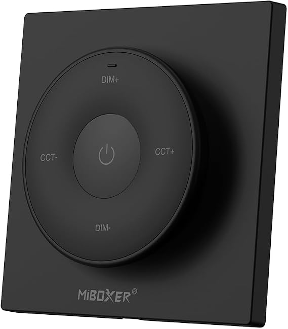 MiBOXER K2-B Mini Remote 2.4GHz, Compact Wireless CCT & Brightness LED Dimmer, Color Temperature Adjustable, Portable Handheld Remote