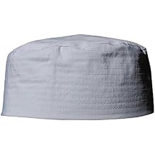TheKufi White Flat Top Men & Kids Simple Stitch Design Cloth Muslim Kufi Namaz Cap Hat