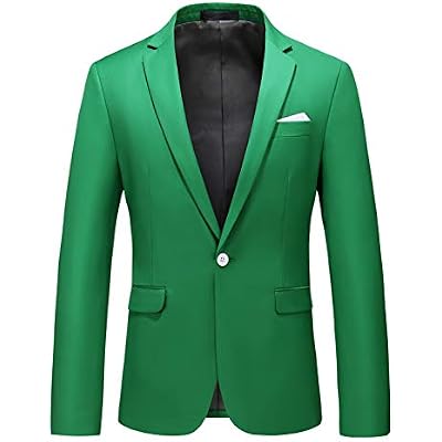 MOGU Blazer for Men, Slim Fit Suit Jacket, Casual Sport Coat with One Button