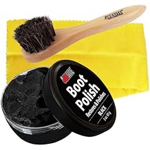 JobSite Black Shoe Polish Cream w/Dauber Applicator Brush & Shine Cloth