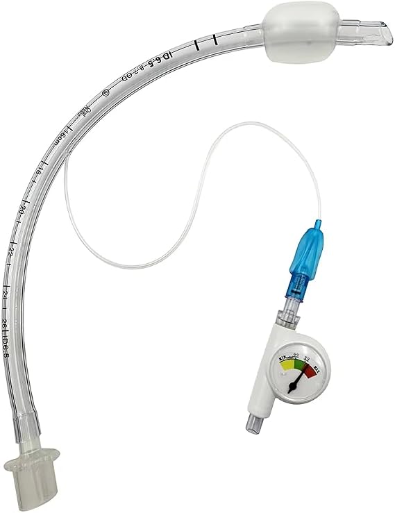 Endotracheal Intubation Balloon Pressure Gauge Saturation Detection Device,Pet Animal Anesthesia Machine Accessories (White)