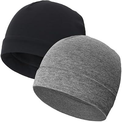 vidsel 100% Cotton Skull Caps for Men Women Breathable Night Cap Sleep Hats Soft Lightweight Running Beanie Helmet Liner