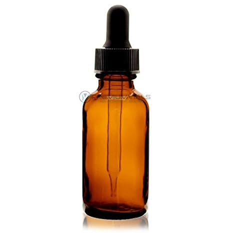 1 Oz (30 ml) Amber Boston Round Glass Bottle w/Dropper - Pack of 360
