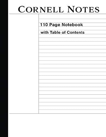 Cornell Notes: 110 Page Cornell Style Paper Composition Notebook