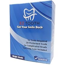 EZ Tooth - Amazing Temporary Tooth - Preformed Tooth - Replacement Kit for Missing Tooth - Instant Repair Temp Teeth - Natural and Bright Shade - Patent Pending (Bright Shade)