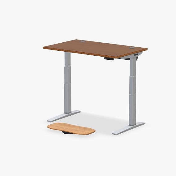 UPLIFT DESK Dark Bamboo (48 x 30 inch) Standing Desk 2-Leg V3 Adjustable Stand Up C-Frame (Gray), Advanced Keypad, Wire Grommets, Wire Tray, Rocker Board