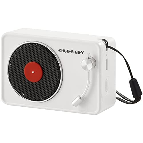 Crosley CR3029A-WH Portable Mini Turntable Bluetooth Speaker, White