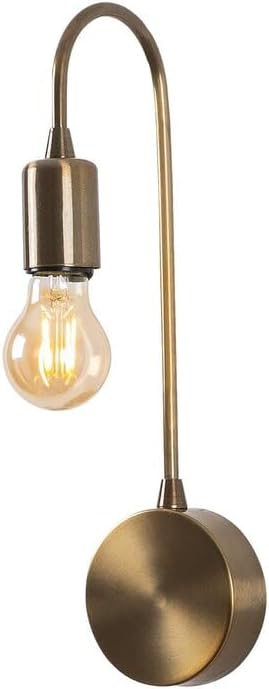 Amber LED Eskitme Metal Aplik E27 Duvar Lambası 10x14x38 cm Oturma Odası Aydınlatma, Bej-3281