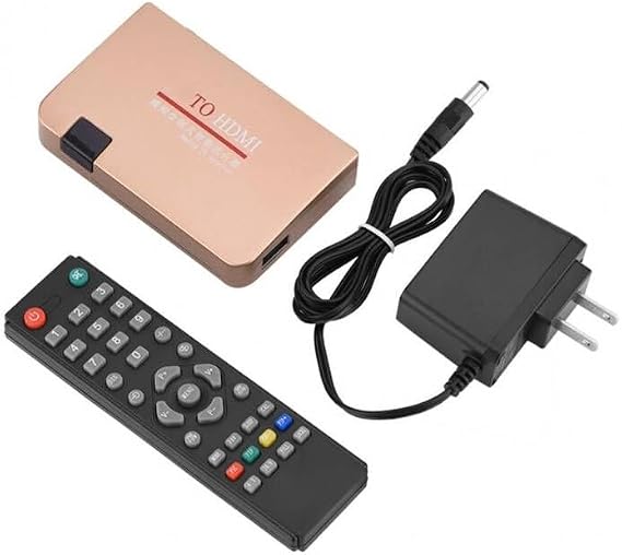 RF to HDMI Converter Adapter All-Standard Converter Analog TV Receiver Adapter with Remote Control for Projectors, Multimedia Teaching, Network Engineering(US)