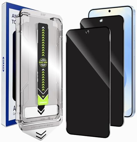 2 Pack for Samsung Galaxy S25 Privacy Screen Protector, Auto-Alignment, Anti-Spy, Auto Dust-Elimination Installation, Anti-Fingerprint, Support Fingerprint Unlocking, Case Friendly