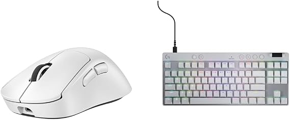 Logitech G Pro X Superlight 2 DEX Lightspeed Wireless Gaming Mouse + G Pro X TKL Rapid Tenkeyless Wired Gaming Keyboard - White