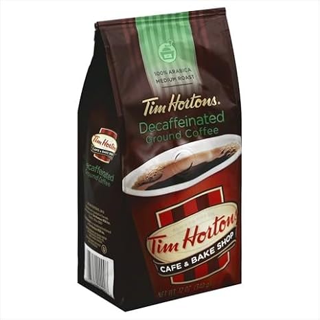 Tim Horton Decaffeinated Ground Coffee, 12 Ounce Pack of 6