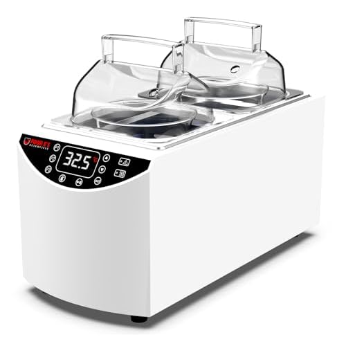 FOUR ES SCIENTIFIC Lab Water Bath 5L, Digital Thermostatic Water Bath Heater, RT5C to 99C, Precise Temperature Control, 2 Stainless Steel Chambers, LED Display