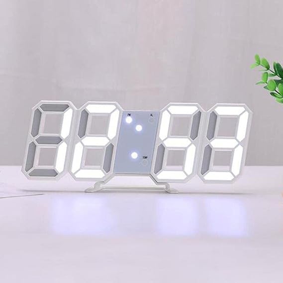 Valkyrie White LED Digital Decorative Table or Wall Clock