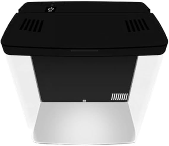 Compact Aquarium Starter Kit with LED Illumination and Three Layer Filter System, Designed for Small Betta Fish and Aquatic Pets, Suitable for Desktop or Shelf Display (black)