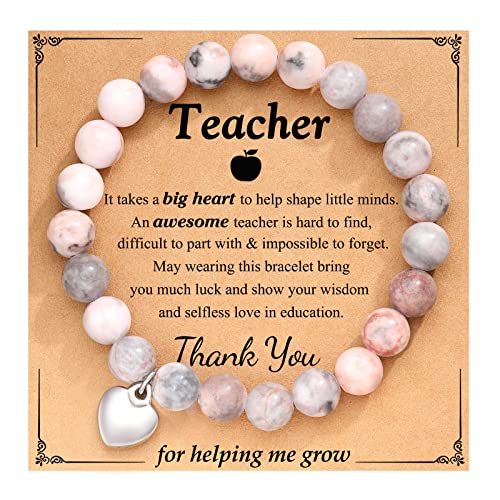 PINKDODO Teacher Appreciation Gifts, Teacher Gifts for Women, Teacher Birthday Retirement End of Year Gifts Teacher Bracelet