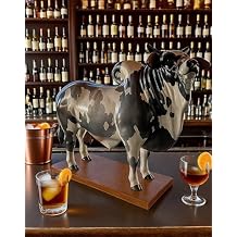 Bull Liquor Dispenser - Nelore Bull Liquor Dispenser W 2-Liter Large Capacity & Guajara Wood Base, No Drips or Spills to Ruin Your Bar Counter, Handcrafted Brazilian Charm for Anywhere C