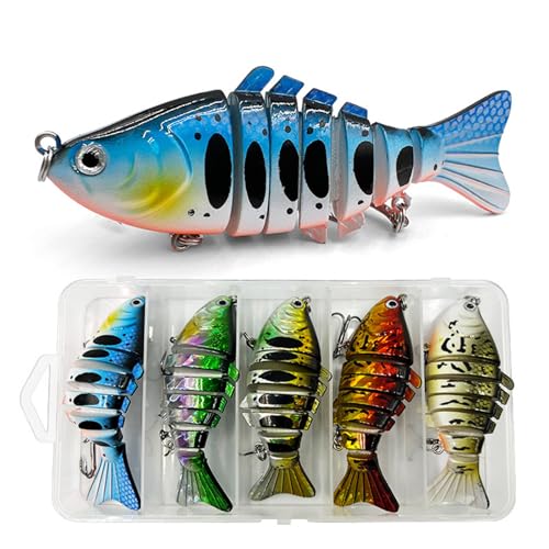 Fishing Lures for bass, Lifelike Swimbait, Trout Lures, Crappie Lures, Saltwater & Freshwater Fishing Gear,Fishing Accessories 5 pcs