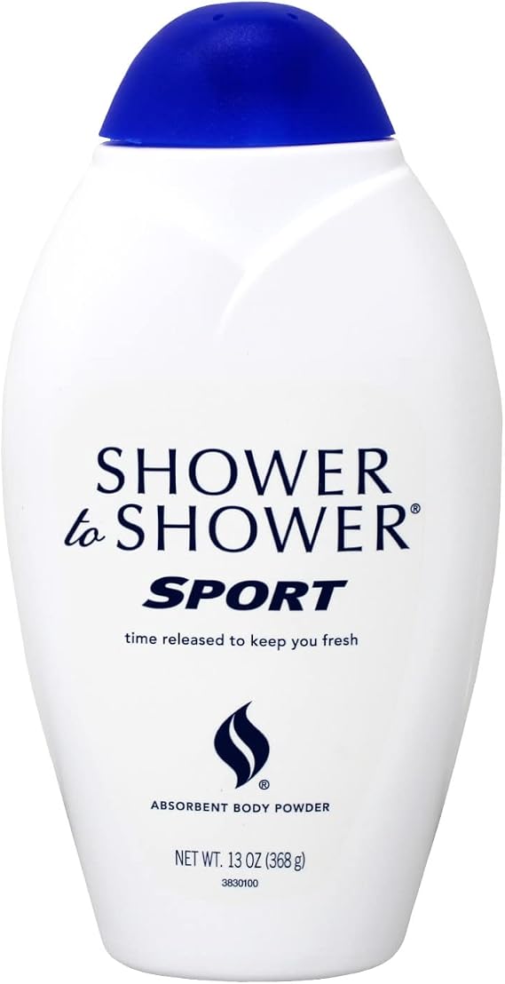 Shower to Shower Body Powder, Sport 13 oz (Pack of 8)