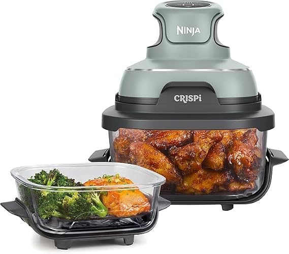 Ninja Crispi 4-in-1 Portable Glass Air Fryer, Sage Green