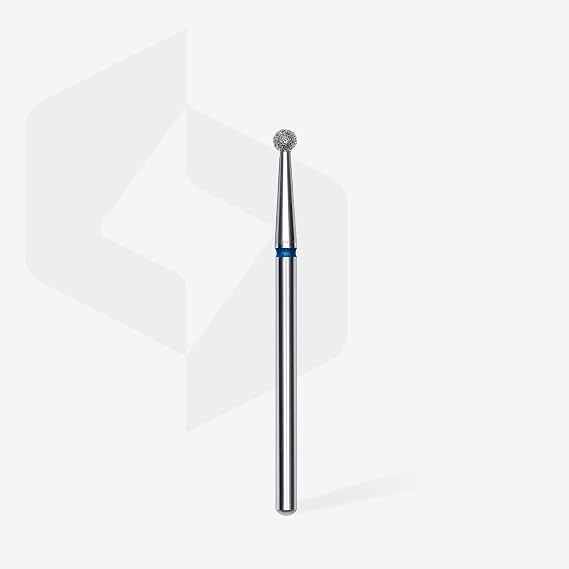 STALEKS PRO Expert Diamond Nail Drill Bit (Ball, Blue, 2.5mm) Medium Grit 120 Multi-Purpose Bit for Hardware Manicure & Pedicure, Pterygium & Cuticle Removal