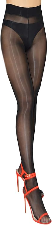 Pearl & Poseidon Luna - Glossy U-Back Shiny Pantyhose Sexy Sheer