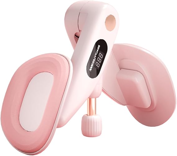 Thigh Hip Trainer for Beginner, Thigh Trainer, Pelvic Floor Strengthener with Built-in Smart Counter, Postpartum Rehabilitation Equipment, Portable Home Gym for Adduction Training