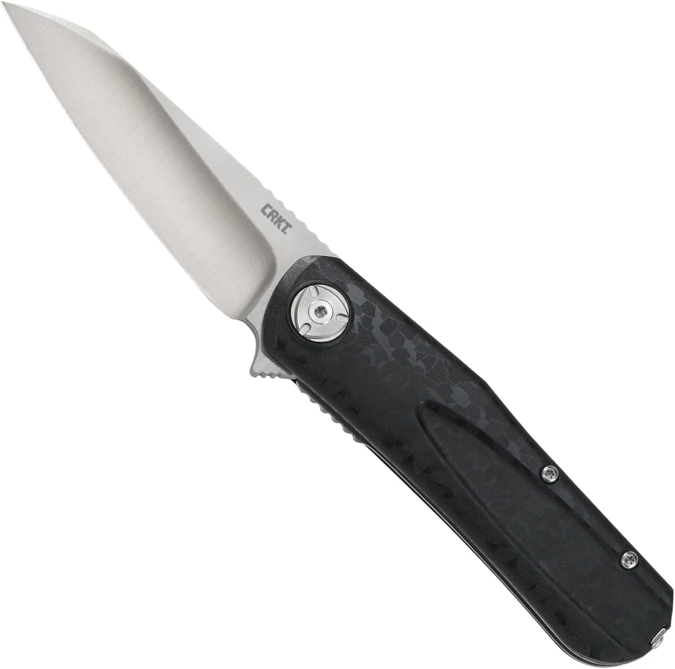 CRKT Mah-Hawk EDC Folding Pocket Knife: Assisted Opening Everyday Carry, Liner Lock, Glass Reinforced Nylon Handle with Reversible Pocket Clip 6535,Black