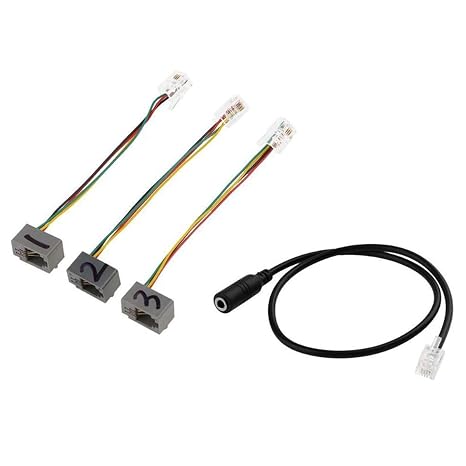 3.5mm Audio Line Jack Female to Male RJ9 Plug Adapter Convertor Cable PC Computer Headset Telephone Connector Cord Wire