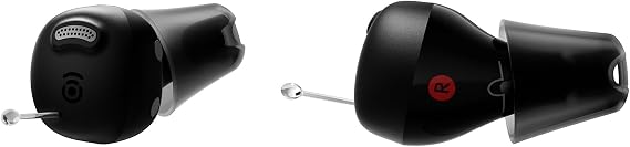 Nano OTC Hearing Aids for Seniors, Discreet ITC Rechargeable Devices with All-in-one Case Control, 54H Battery, No Bluetooth or App Needed, Midnight