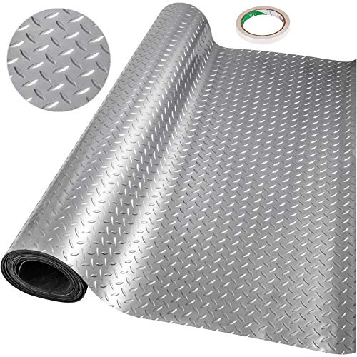 Vevor Garage Floor Mat 25.5 x 3.6 Ft Garage Flooring 2.5mm Thickness Silver Garage Mat PVC Garage Floor Mats for Under Cars : Automotive