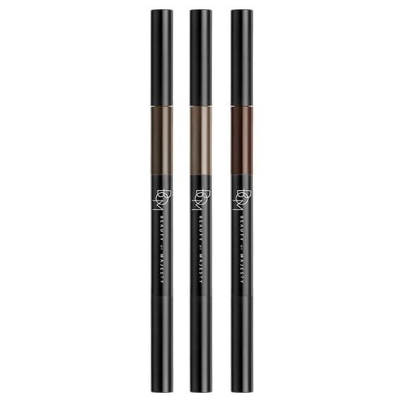 BOM COSMETICS 3in1 Triple Edge Eyebrow #03 CHOCO BROWN 0.03 oz. Waterproof Soft Formula, Twist-Up Type, Pencil, Smudge Cushion & Screw Brush in One, Triple Edge Shape for Precise, Korean makeup