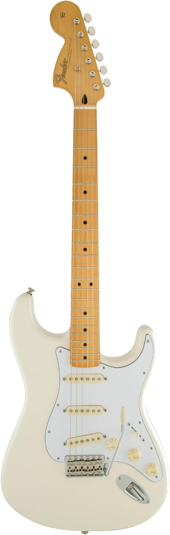 Fender Jimi Hendrix Stratocaster Electric Guitar, Olympic White, Maple Fingerboard