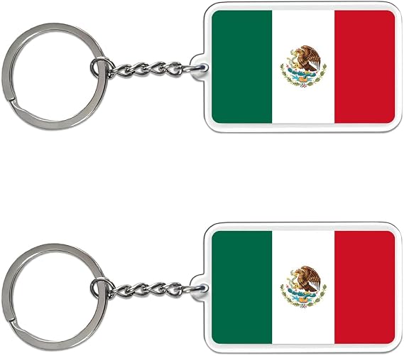 Mexico Flag Keychain Mexican Key Ring-2 Pack