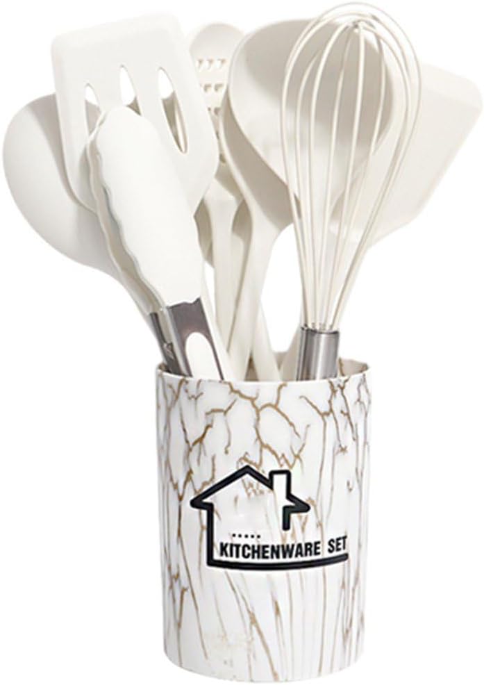 Kitchen Tools Set of 10 Heat Resistant Silicone Cooking Utensils Cooking Tools Kitchen Utensils Kitchen Tools White