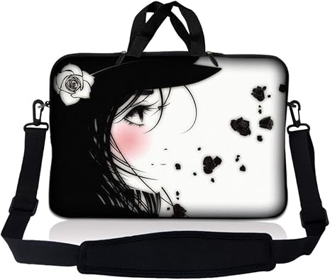 Laptop Skin Shop Neoprene Laptop Sleeve Bag Carrying Case with Handle and Adjustable Shoulder Strap Parent 1