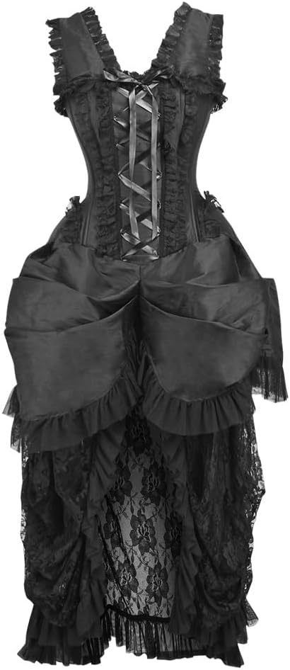 Daisy Corsets Women's Daisy Corsets Top Drawer Steel Boned Lace Victorian Bustle Corset Dress