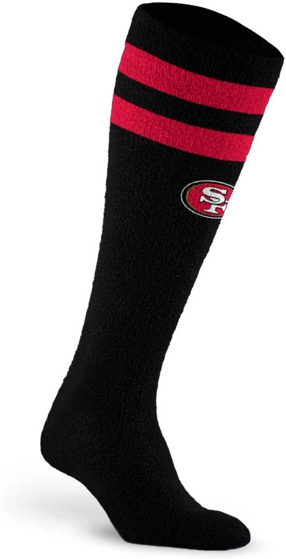 For Bare Feet NFL SAN FRANCISCO 49ERS Cozy Feather Compression Varsity Stripe Team Color Large/Extra Large