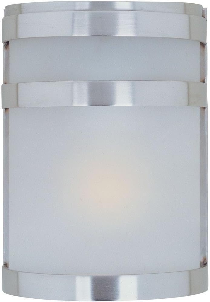 Maxim Arc 1 LED Light Outdoor Wall Lantern with Stainless Steel Finish and Frost Glass