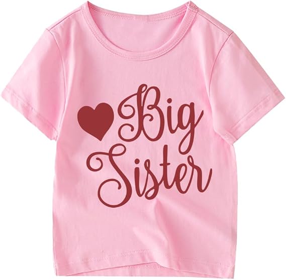 Big Sister Shirt Toddler Girls T-Shirts Promoted to Best Big Sister Announcement Tees Little Kids Mermaid Top White Pink 2-7T