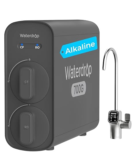 Waterdrop G5P700A Alkaline Mineral pH+ Reverse Osmosis Water Filter, 700GPD
