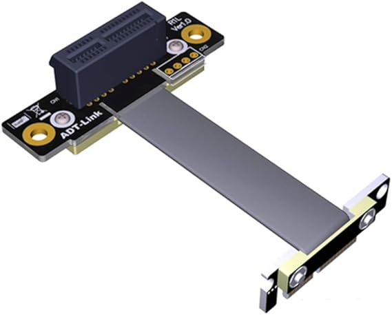 Dual 90Degree Right Angle PCIe 3.0 x1 to x1 Extension Cable R11SL-TL 8G/BPS High Speed PCI Express 1x Riser Card Ribbon Extender